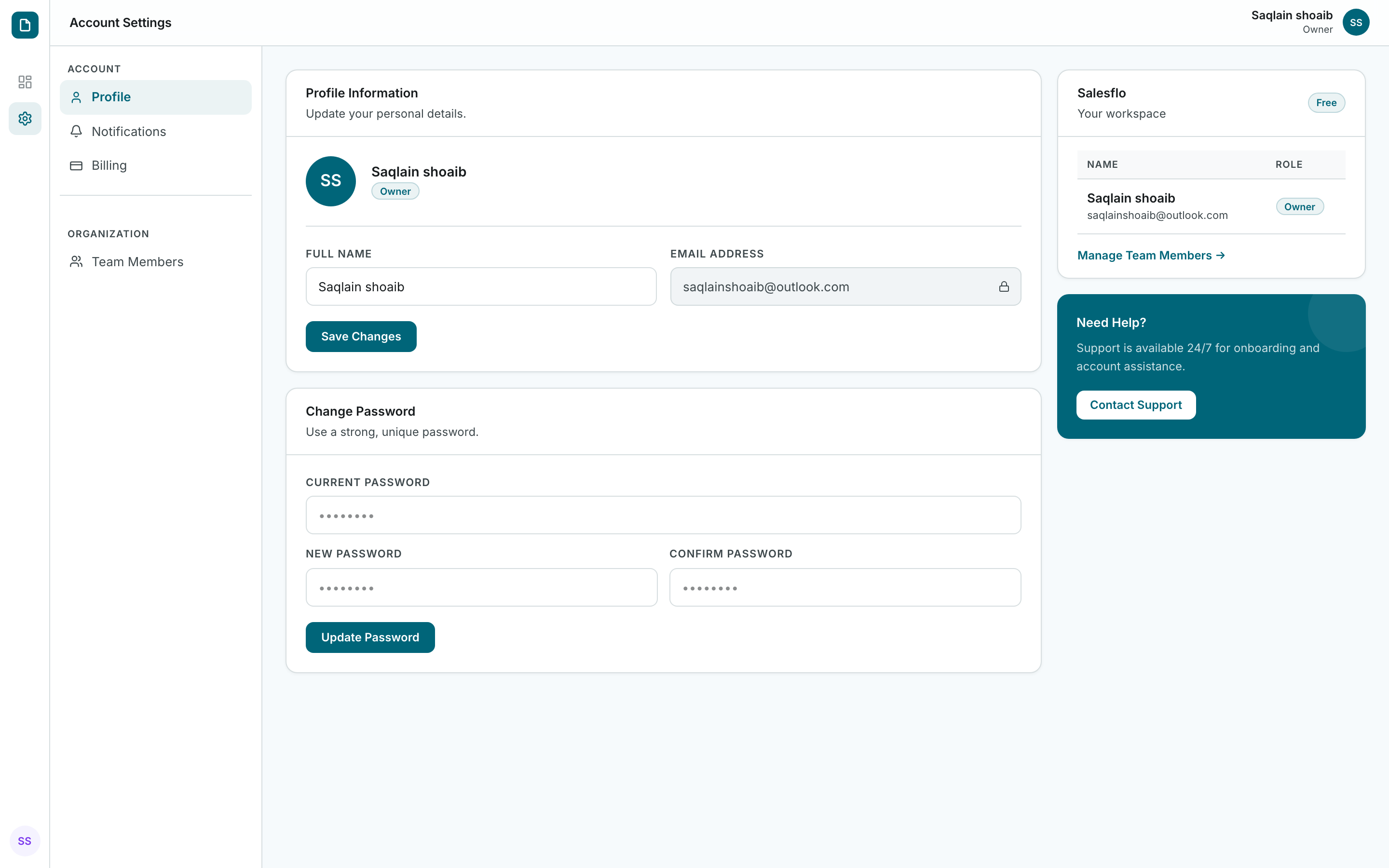 Contractg team management — invite members and control permissions